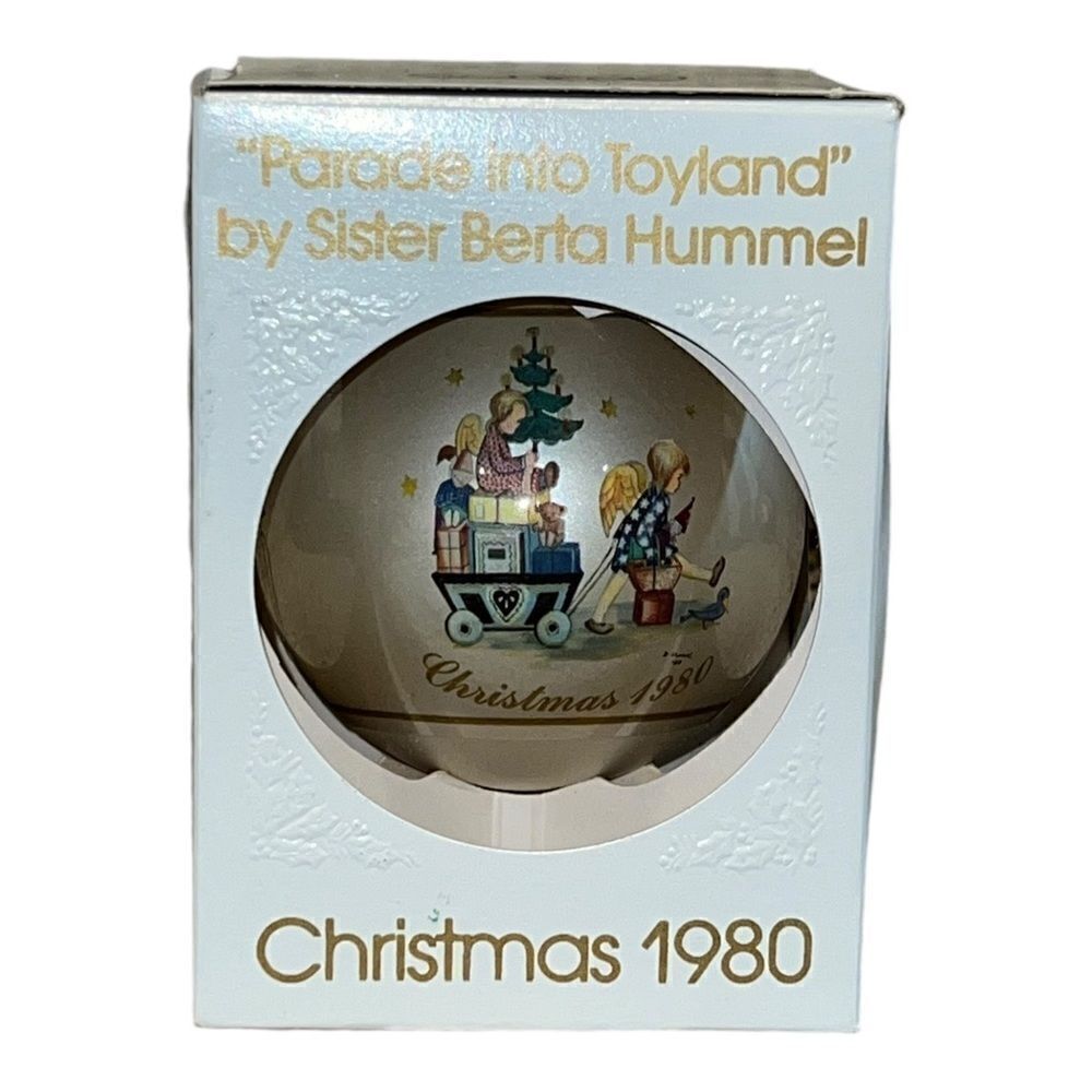 Schmid Berta Hummel Parade Into Toyland 1980 Christmas Glass Ornament W Box